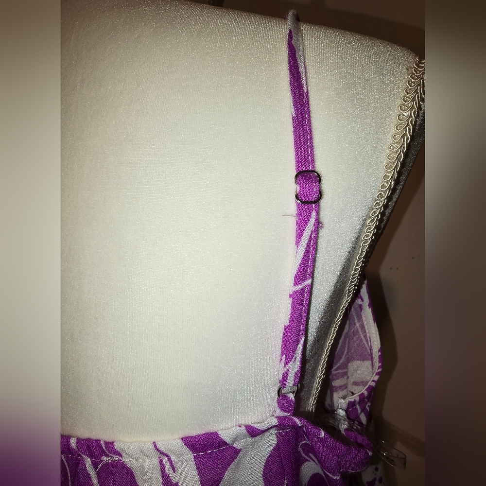 Purple Hawaiian Style Dress Large - Picture 9 of 14